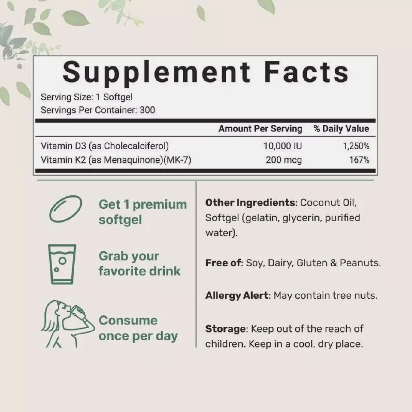 Vitamin D3 & K2